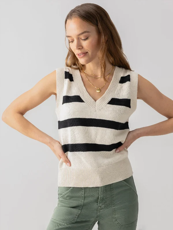 Sweater Shell Tank Eco Natural Black Stripe