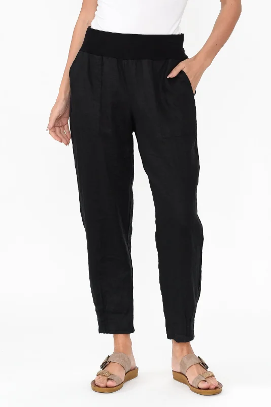 Tatum Black Linen Pants