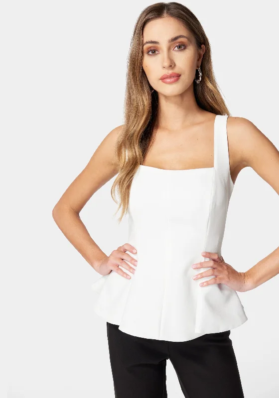 Thin Strap Peplum Top