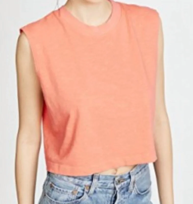 Tokyo Crop Muscle Tank In Coral