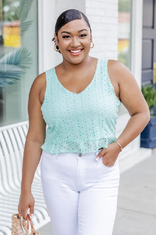 ttyl-mint-eyelet-tank