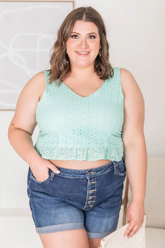 ttyl-mint-eyelet-tank