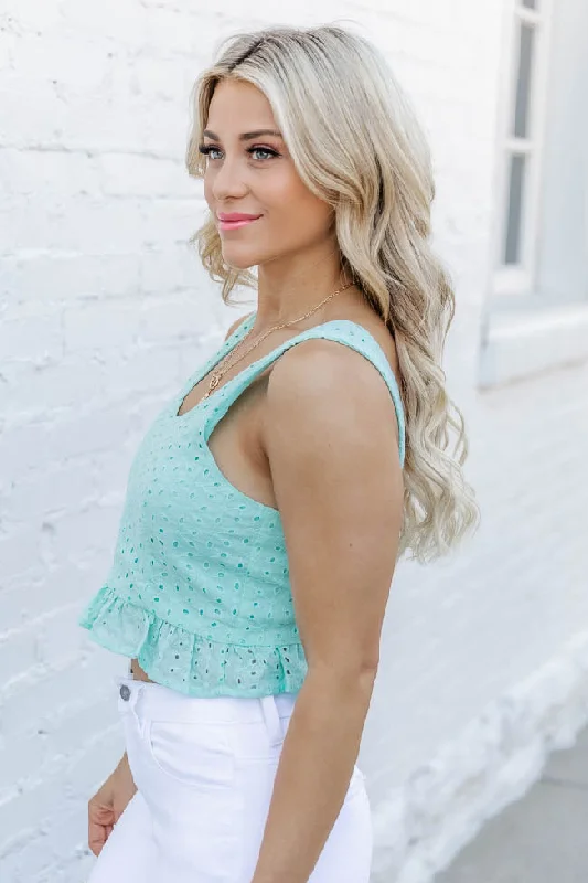 ttyl-mint-eyelet-tank