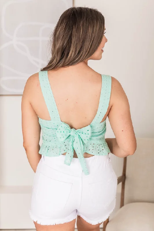 ttyl-mint-eyelet-tank