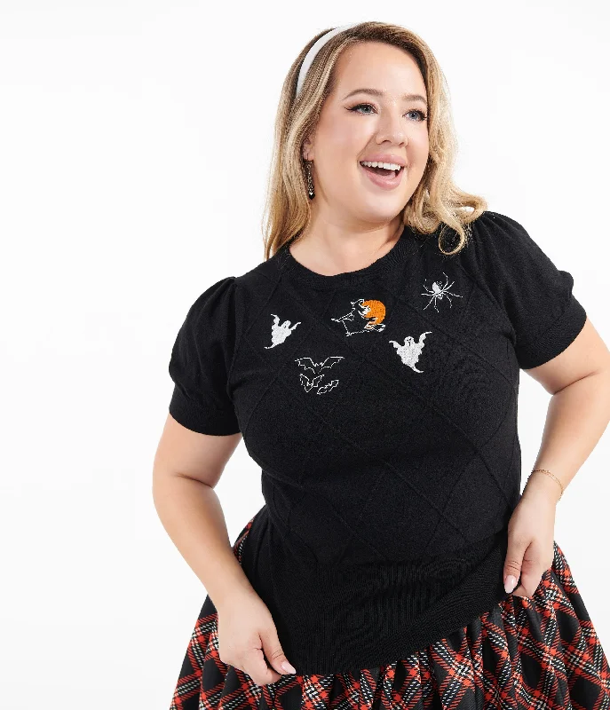 unique-vintage-plus-size-black-halloween-embroidered-sweater