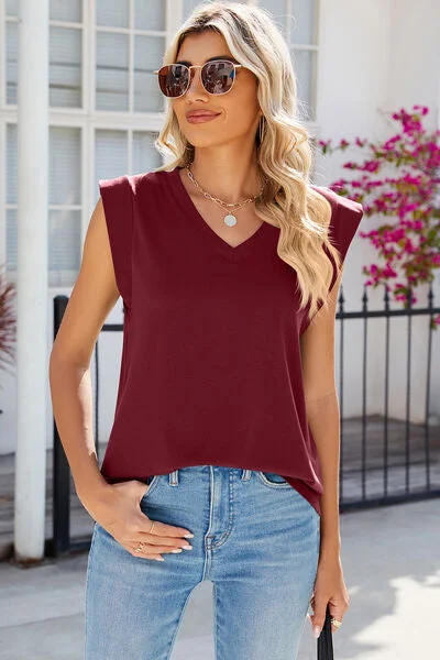 v-neck-cap-sleeve-tank