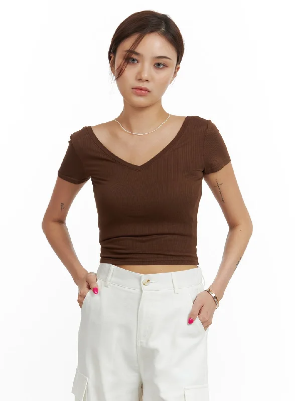 V-Neck Crop Top CU417