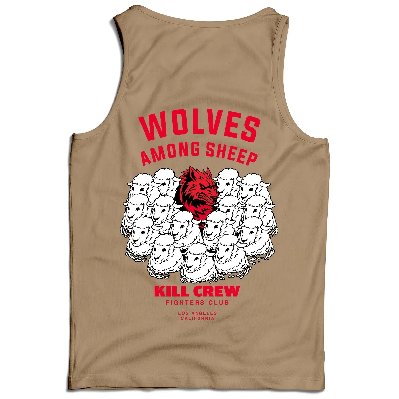 WOLVES AMONG SHEEP TANK TOP - SAND