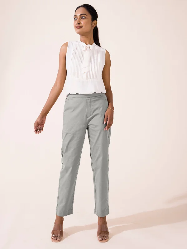 Women Ebony Grey Chinos Trousers