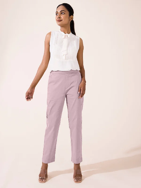 Women Lavender Chinos Trousers