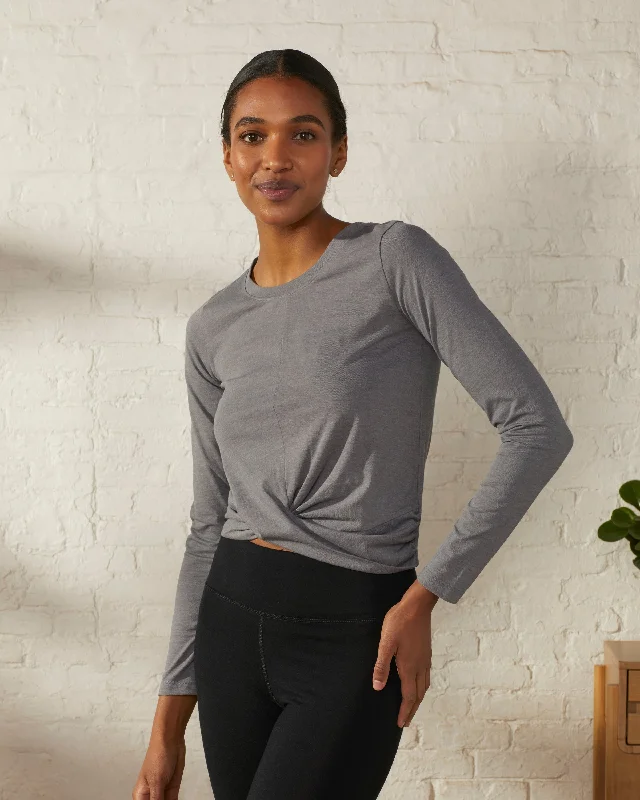 Long Sleeve Twist-Front Tee