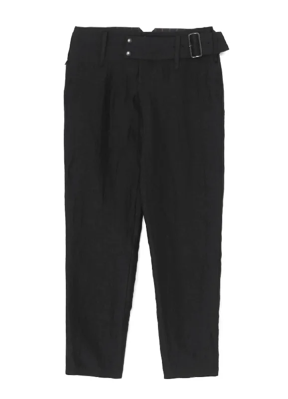 Low-Rise Belted Pants